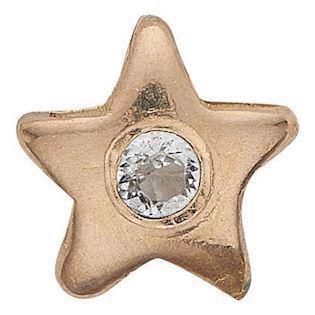 Christina Collect forgylt Topaz Star 925 sterling sølv Liten forgylt stjerne med hvit topas, modell 603-G5